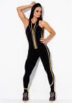 CANOAN Jumpsuit 26041 Black w Lines Sexy One-Piece Romper