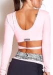 COLCCI FITNESS Long Sleeve Croppped Blusa 365700117 Pink