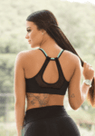 OXYFIT Bra Top Ease 27126 Black Mint- Sexy Workout Bra - Cute Yoga Top