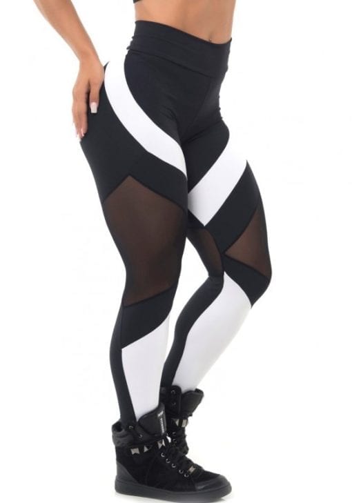 BFB Activewear Leggings Body Power Mescla - black & white - Sexy Leggings