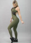 BFB Jumpsuit - Jacquard Green Detail in Tule - One Piece