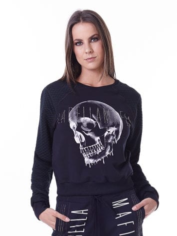 LabellaMafia Glam Rock Skull Sweatshirt Cropped – MTP16150