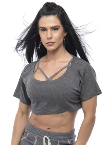 BFB Activewear Cropped Top Stylish loose fit – gray