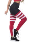 BFB Activewear Striped Leggings College Black/Red/White