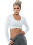 BFB Activewear Cropped Top Long Sleeve - White