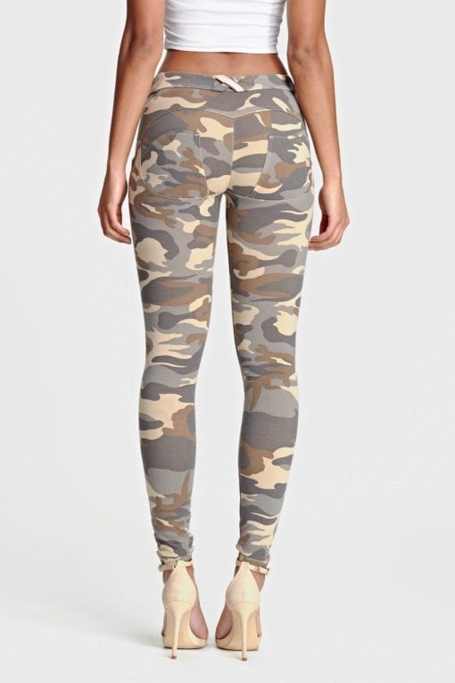 Freddy Camouflage WR.UP® Regular-Rise Super Skinny Trousers WRUP2RC007- Sand Camo