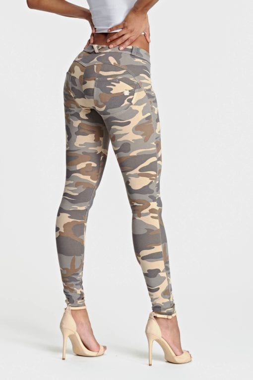 Freddy Camouflage WR.UP® Regular-Rise Super Skinny Trousers WRUP2RC007- Sand Camo